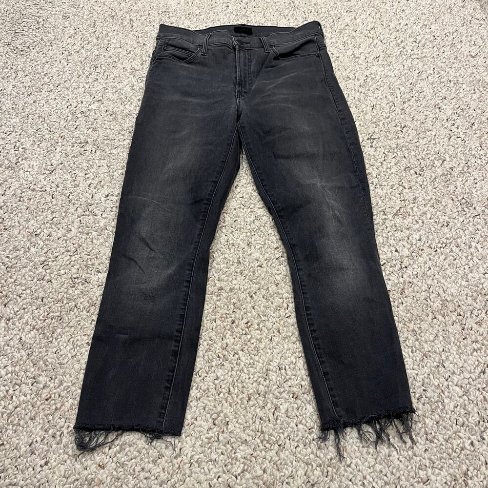 Mother The Stunner Zip Ankle Step Fray Sz 27 Lighting Up Lanterns Grunge Denim